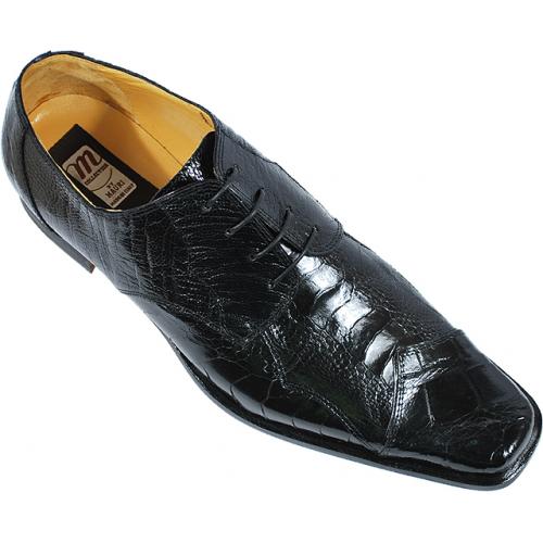 Mauri 526 Black Genuine Alligator/Ostrich Shoes
